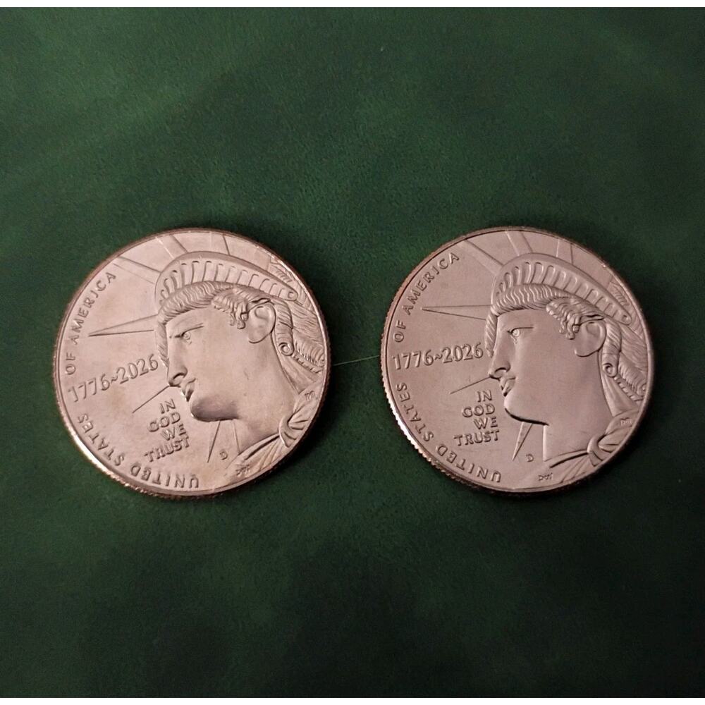 Two America 250 Enduring Liberty Half Dollars Semiquincentennial 1776-2026 BU